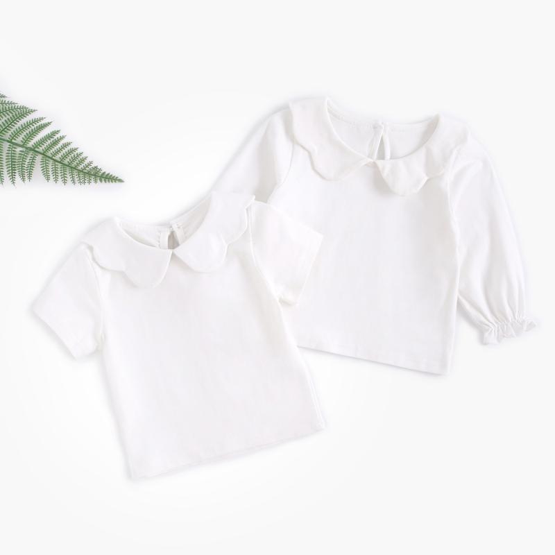 ・カテゴリ: キッズTシャツ・対象性別: 女の子・スタイル: 韓国風・フード: なし・袖丈: 長袖・対象年齢: 乳幼児（1〜3歳、80〜100cm）・生地加工: UVカット、ソフト加工・デザイン要素: 可愛い、フリル、プリンセス、トレンド風・主な素材: 綿100%・ネックライン: クルーネック・機能: 吸湿速乾・カラー展開: 花柄襟ホワイト長袖、花柄襟ホワイト長袖・対象身長: 0-6m、6-12m、12-18m、18-24m、2-3