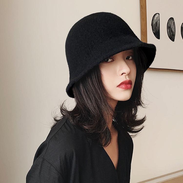 麦わら帽子 レディース ハット 盆帽子 バケットハット ストローハット 帽子 婦人帽子 日よけ帽子 レトロ ヴィンテージ風 インフルエンサー 韓国風 毛混 暖かい 防寒 寒さ対策 日除け 折りたたみ 持ち運び 軽量 つば広 秋冬