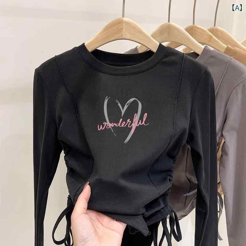 Tシャツ 女の子 キッズ 子供 長袖 不規則 アシンメトリー 秋冬 保暖 暖かい トップ...
