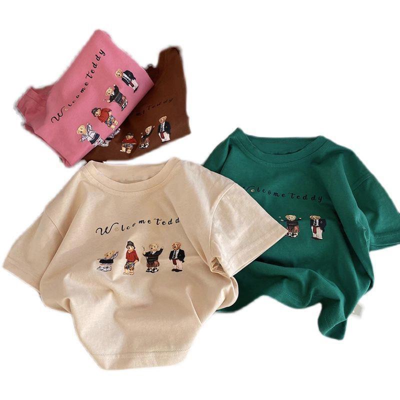 Tシャツ 女の子 キッズ 子供服 子ども ジュニア トップス 半袖 カットソー インナー シャツ プルオーバー 綿 コットン クルーネック 丸首 伸縮性 通気性 カジュアル デイリー 普段使い 通学 通園 お出かけ 夏服