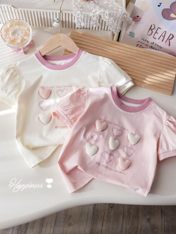 Tシャツ トップス 女の子 キッズ 子供服 カットソー 半袖 丸首 クルーネック プルオーバー 無地 薄手 伸縮性 ストレッチ かわいい お出かけ 普段使い カジュアル 夏 サマー 通園 通学 100 110 120 130