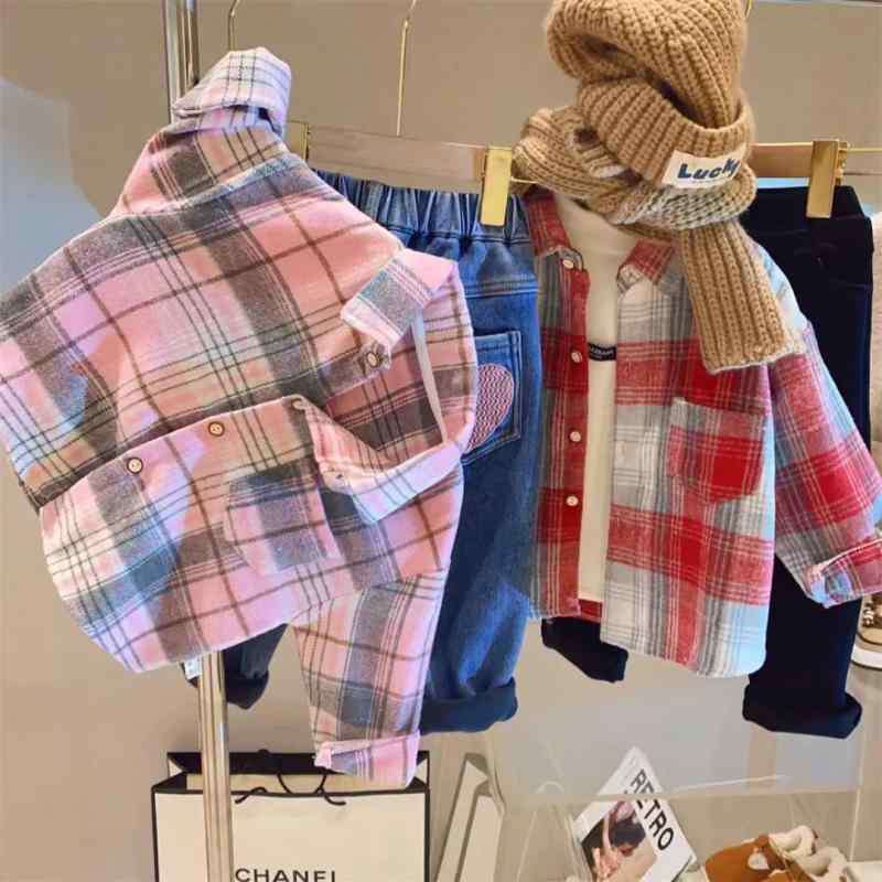 シャツ キッズ 男の子 女の子 長袖 襟付き トップス 子供服 子ども服 こども服 カジュアル レトロ ヴィンテージ風 韓国風 秋物 お出かけ 通学 通園