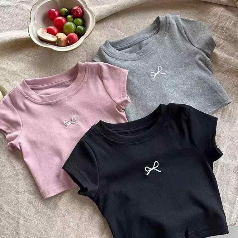 Tシャツ 女の子 キッズ 子供服 カットソー トップス バックシャン リボン 露背 バックオープン 半袖 夏 サマー 洋風 カジュアル 普段使い プルオーバー お出かけ お呼ばれ 涼しい 通気性 かわいい