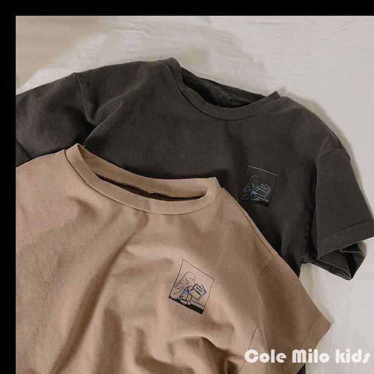 Tシャツ キッズ 男の子 女の子 半袖 カットソー トップス 子供服 綿 コットン プリント インナーシャツ 薄手 プルオーバー カジュアル 普段使い お出かけ 通園 通学 クルーネック 丸首 春夏 サマー