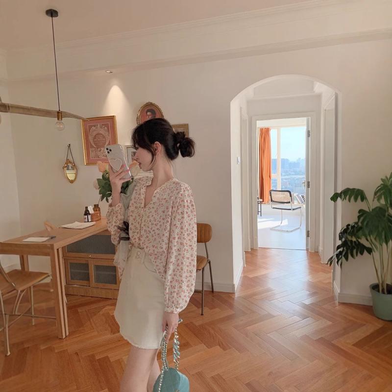 日よけ衣 レディース 長袖 シャツ ブラウス トップス 花柄 シフォン フリル シースルー シアー 薄手 軽量 紫外線対策 日焼け防止 冷房対策 春夏 サマー フレンチ レトロ フェミニン かわいい おしゃれ 普段使い アウトドア 通学 普段使い
