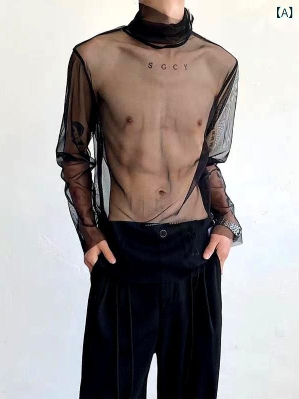 ・カテゴリ: Tシャツ・スタイル: カジュアル、御姐風・素材: スパンデックス（30%以下）、メッシュ・ネックライン: タートルネック・袖丈: 長袖・袖型: パフスリーブ・柄: 無地・シルエット: ルーズ・カラー展開: ブラック、ホワイト・サイズ展開: M、L、XL、2XL