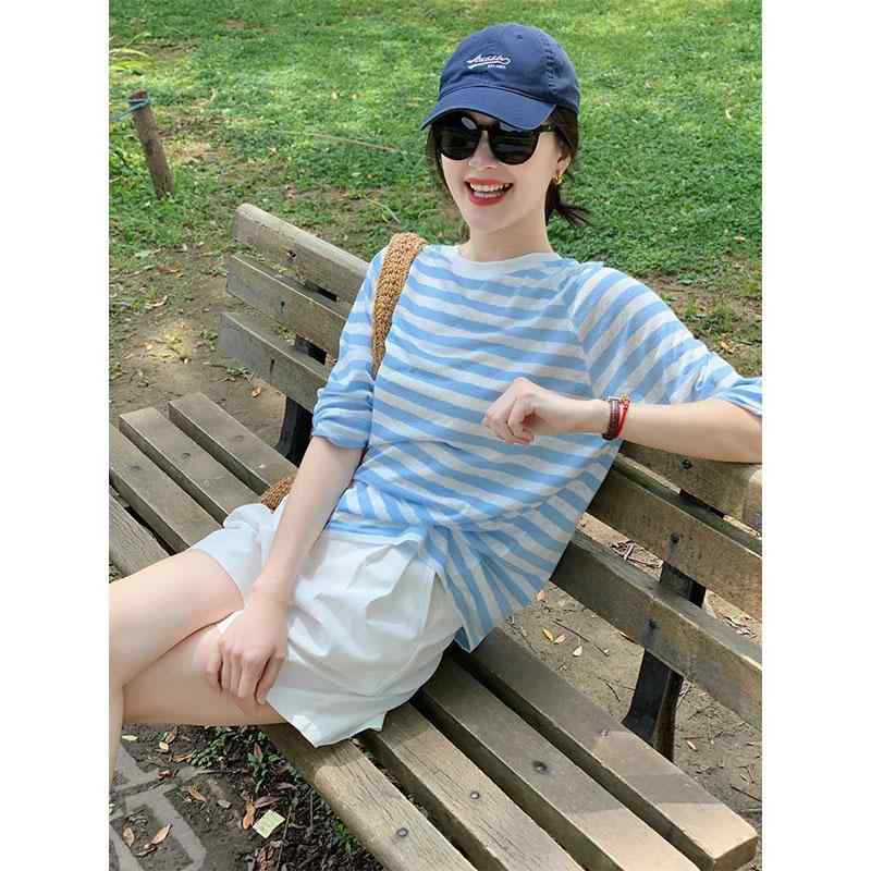 ・カテゴリ: T恤・素材: テンセル、再生繊維・シルエット: ルーズフィット・袖丈: 長袖・ネックライン: クルーネック・袖の種類: ラグラン袖・カラー展開: ブルー・サイズ展開: S、M、L、XL・スタイル: コンフォート、カジュアル