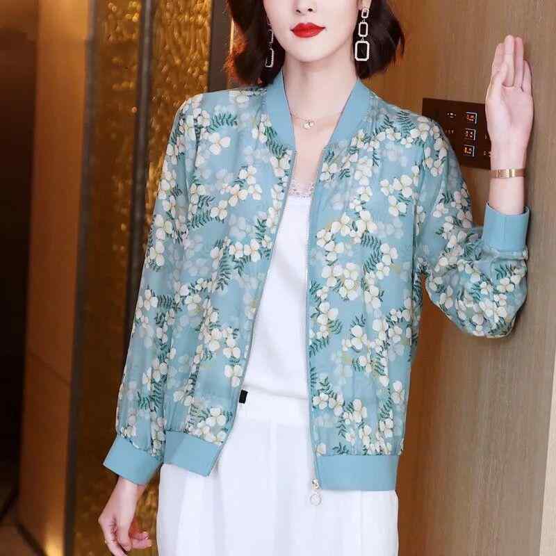 ・カテゴリ: カーディガン・主な素材: シフォン・柄: プリント・スタイル: 通勤、上品、エレガント・加工: 切り替え・シルエット: ルーズ・着丈: 普通丈（50cm超、65cm以下）・ネックライン: Vネック・袖の種類: レギュラースリーブ・袖丈: 長袖・デザイン特徴: プリント・サイズ展開: M、L、XL、XXL、XXXL、4XL、5XL・着用方法: 前開き・性別: レディース