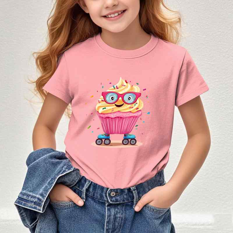 Tシャツ レディース カットソー 半袖 丸首 ラウンドネック プルオーバー トップス カートゥーン イラスト プリント キャラクター カジュアル 通学 普段使い 薄手 涼しい