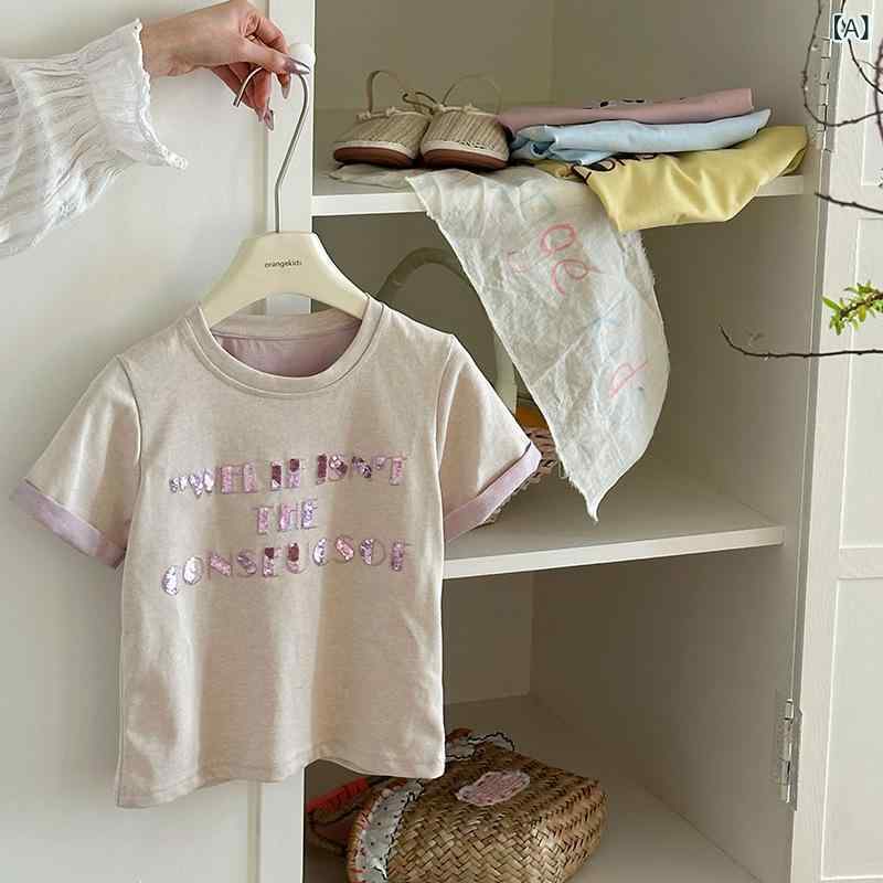 Tシャツ トップス キッズ 子供 女の子 男の子 半袖 カットソー ベビー服 赤ちゃん 衣服 日よけ 紫外線対策 かわいい シンプル カジュアル プルオーバー 丸首 クルーネック コットン 綿 伸縮性 通気性 軽量 普段使い 通学園児
