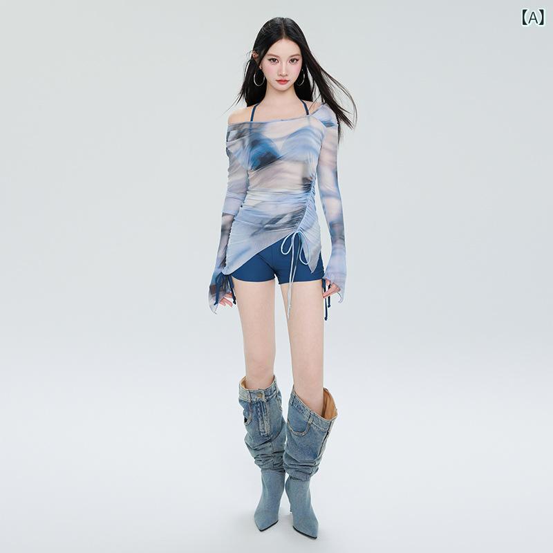 ビジョンストアの水着 レディース 分体式 3点セット セパレート ビキニ 体型カバー 遮肚 顕痩 寄せ上げ 小胸 温泉 スイムウェア スイミング ビーチ 海 リゾート アウトドア プール 韓国風 かわいい フェミニン｜アングル2