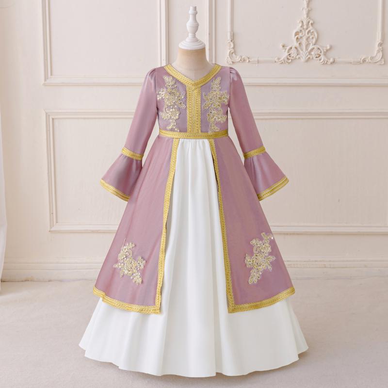 ・カテゴリ: 子供用ドレス・対象年齢: 中小童（3〜8歳、100〜140cm）・性別: 女児・特徴: プリンセス、チュール・スタイル: 韓国風、個性的、甘口、可愛い、レトロ、ファッション、プリンセス風、豪華、欧州風、北欧風、気品、欧米風、フェアリー、インスタ風・主な素材: ポリエステル65%、綿35%・安全基準: B類・カラー展開: パープル・サイズ展開: 110cm、120cm、130cm、140cm