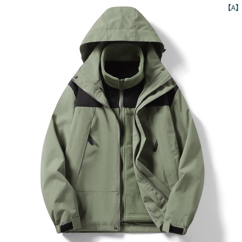マウンテンパーカー メンズ レディース 男女兼用 ウィンドブレーカー アウター ジャケット 滑雪服 登山服 ブルゾン コート ジャンパー 秋冬 裏起毛 防寒 防風 撥水 厚手 フード付き 取り外し可能 カジュアル アウトドア 旅行 vision-stores-10490501 ビジョンストア サンプル画像2