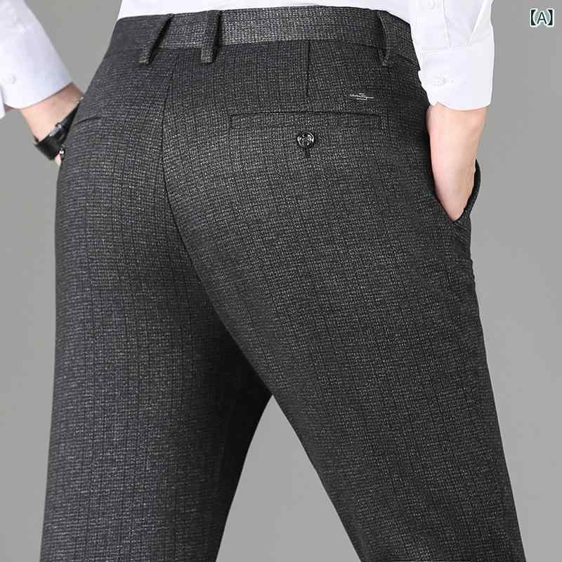 メンズ ウール スラックス スラックスパンツ テーパードパンツ ストレートパンツ ボトムス ズボン 長ズボン 秋 冬 ウール混 暖かい 形状記憶 ノータック 無地 30代 通勤 ビジネス フォーマル 普段使い 紳士服 ブラック グレー vision-stores-10503704 ビジョンストア サンプル画像2