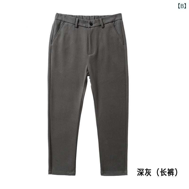 メンズ スラックス テーパードパンツ 男性 秋 冬 スリム ビジネス カジュアル ウール 暖かい スタイリッシュ ロングパンツ 美脚 ボトムス 20代 30代 通勤 オフィス 普段使い 綺麗め vision-stores-10503904 ビジョンストア サンプル画像3