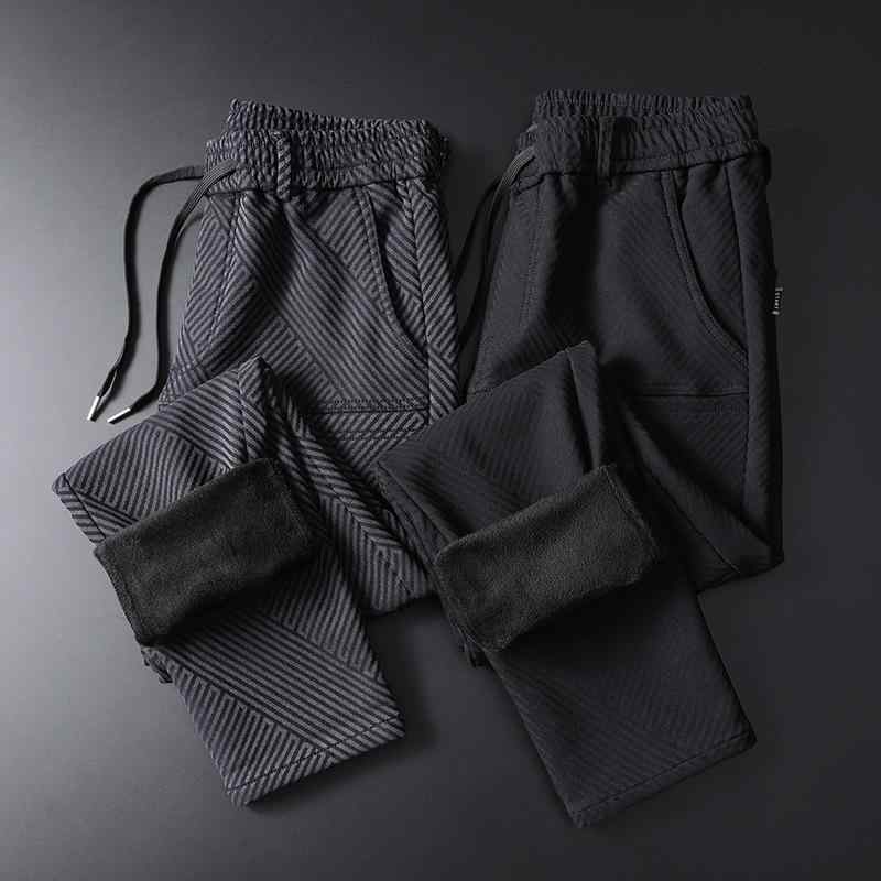 メンズ ロングパンツ 30代 裏起毛 ストライプ柄 暖かい 防寒 穿き痩せ スリム 細見え ストレッチ素材 通勤 通学 普段使い カジュアル ボトムス ズボン 保暖 スラックス グレー 冬 vision-stores-10503246 ビジョンストア パッケージ画像