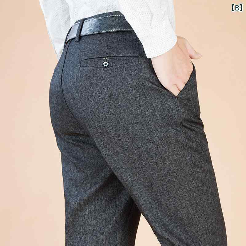 カジュアルパンツ メンズ 40代 50代 父親 パパ ビジネス 高級感 落ち感 ストレート 裏起毛 厚手 ロングパンツ 長ズボン ボトムス 通勤 お出かけ 旅行 ブラック グレー カーキ 秋 冬 防寒 暖かい 紳士 vision-stores-10504542 ビジョンストア サンプル画像3