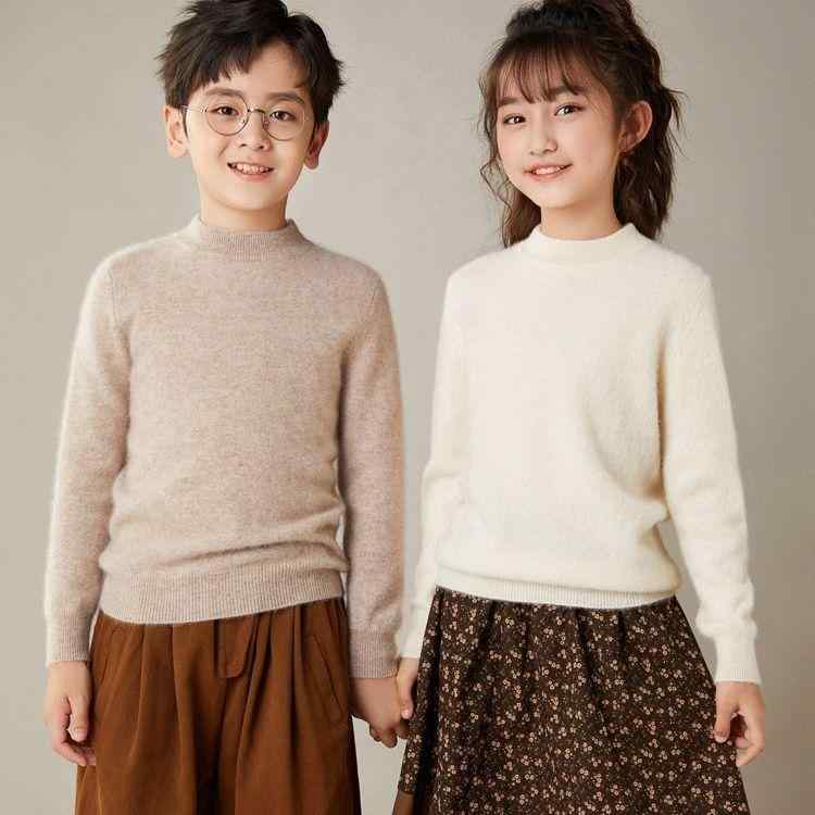 ニット セーター キッズ 男の子 女の子 子供服 ハイネック インナー 長袖 無地 ウール 毛 暖かい 伸縮性 トップス カットソー 通園 通学 お出かけ 防寒 寒さ対策 秋 冬 ジュニア
