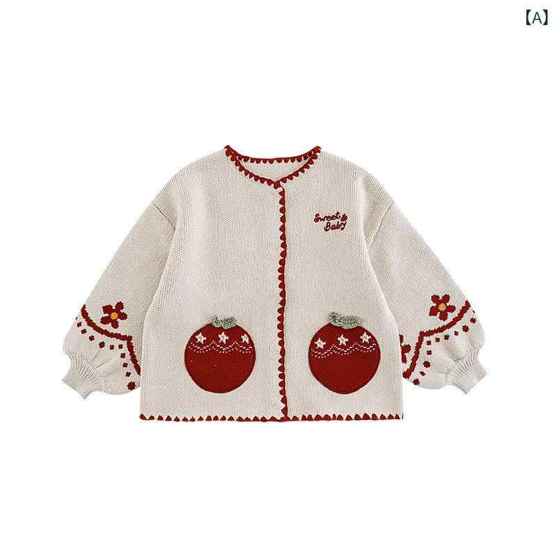 ・カテゴリ: 子供用セーター・性別: 女児・生地加工: 柔軟処理・スタイル: 韓国風・対象年齢: ベビー・キッズ（1～3歳、80～100cm）・毛糸の太さ: 普通・厚さ: 普通・袖丈: 長袖・柄: キャラクター・素材: ビスコース繊維 55%・安全基準: A類・ネックライン: クルーネック・カラー展開: 杏色、レッド・サイズ展開: 80cm、90cm、100cm、110cm、120cm、130cm、140cm
