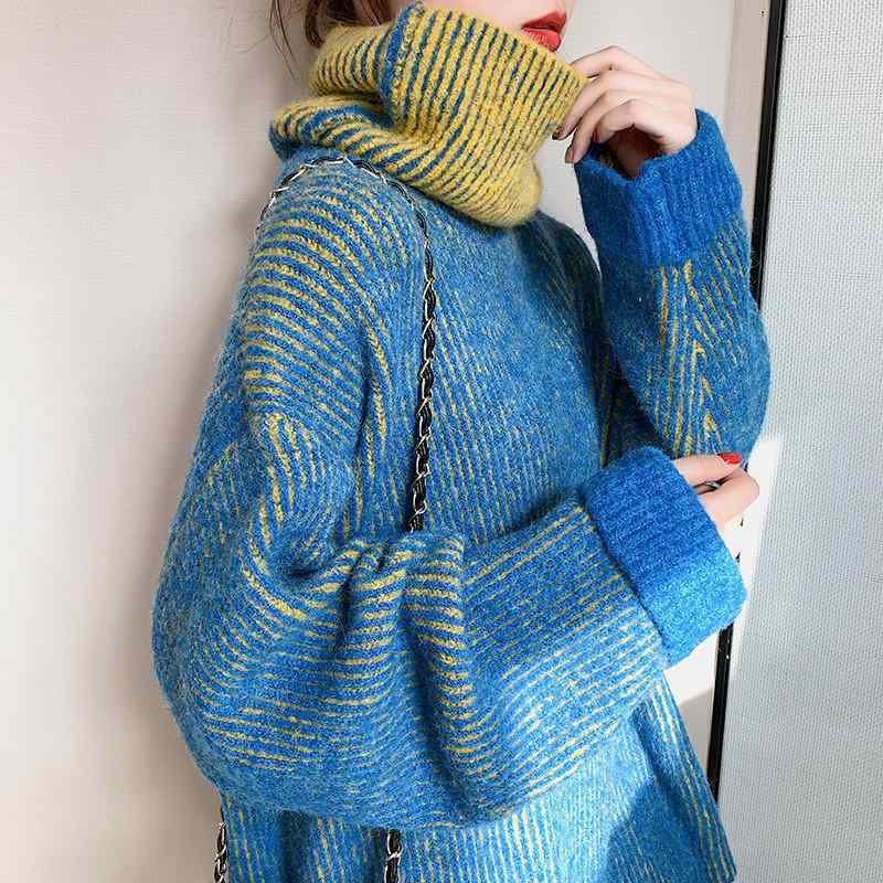 ニット セーター レディース タートルネック 長袖 ゆる シルエット プルオーバー 厚手 トップス インナー 暖かい 防寒 30代 カジュアル 通勤 通学 お出かけ 秋 冬 かわいい vision-stores-10508734 ビジョンストア パッケージ画像