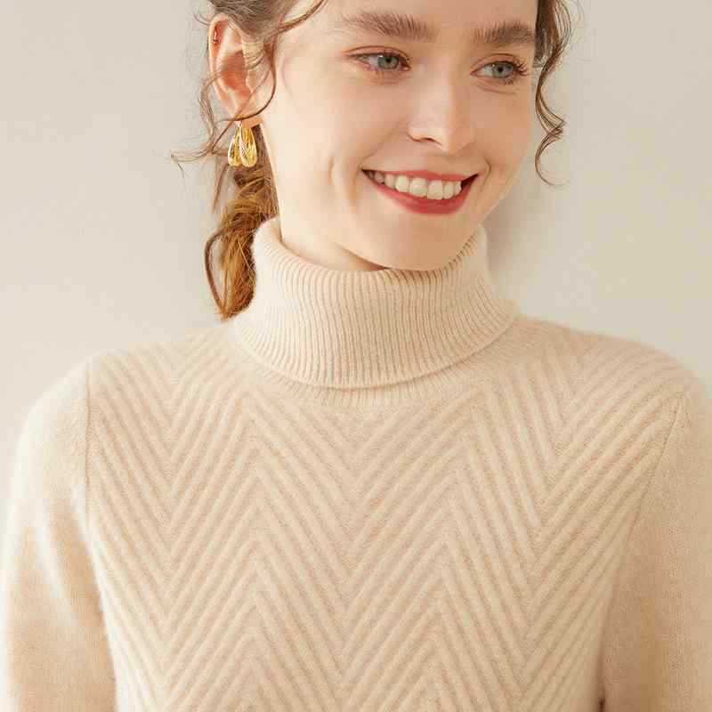 カシミヤ セーター ニット タートルネック トップス レディース 2重 厚手 ゆったり 着痩せ 暖かい 無地 インナー カジュアル 通勤 オフィス 秋 冬 30代 ベージュ