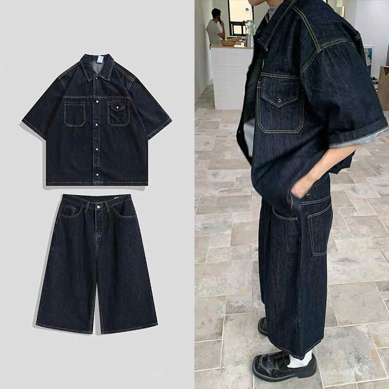 ・カテゴリ: メンズカジュアルセットアップ・スタイル: 韓国風・厚さ: 普通・パンツ丈: 7分丈・トップススタイル: シャツ・トップス袖丈: 半袖・フード: なし・素材: 綿・主な素材: 綿60%以上・着用シーン: カジュアル・カラー展開: トップス、パンツ、セット・サイズ展開: M、L、XL、2XL、3XL
