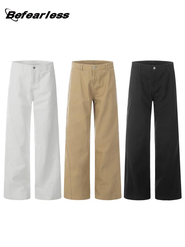カーゴパンツ メンズ レディース ワイド ストレート ワークパンツ 迷彩パンツ チノパン ボトムス ゆったり 着痩せ 白 コットン 春 夏 秋 通勤 通学 旅行 カジュアル ミリタリー ヴィンテージ風 vision-stores-10521945 ビジョンストア パッケージ画像
