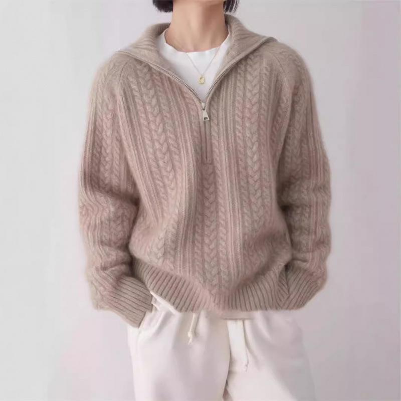 ・カテゴリ: セーター・主な素材: 羊毛、カシミヤ・素材の含有量: 羊毛30%以上50%未満、カシミヤ30%以上50%未満・柄: 3D効果・厚み: 厚手・着用スタイル: プルオーバー、カーディガン・シルエット: レギュラーフィット・袖の種類: レギュラースリーブ・ネックライン: タートルネック・袖丈: 長袖・人気の要素: 無地・着丈: ミディアム丈（約50cm～65cm）・デザイン: 切替・カラー展開: グレー、キャメル、アプリコット・サイズ展開: S、M、L、XL、XXL・スタイル: 韓国風カジュアル、大人可愛い