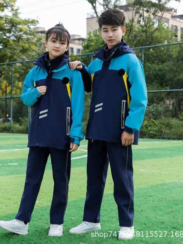 ウィンドブレーカー ジュニア 男の子 女の子 アウター 3点セット 取り外し可能 3way フード付き 中綿 ジャケット マウンテンパーカー 制服 防寒 保暖 通学 部活 秋冬