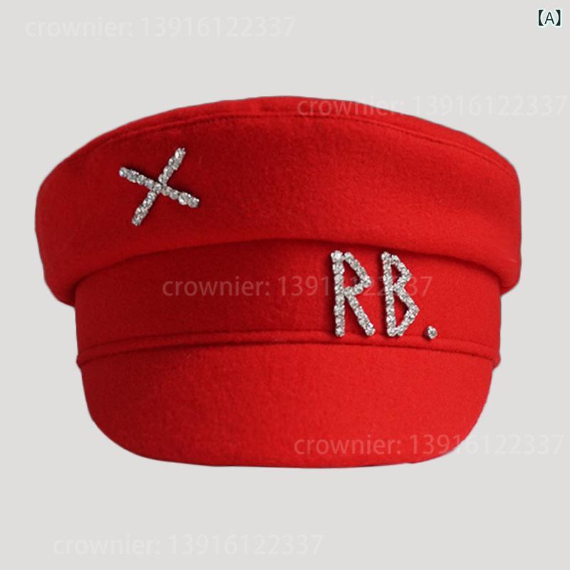 キャスケット 帽子 レディース 報童帽 ビジュー ウール 防寒 暖かい 小顔効果 秋冬...