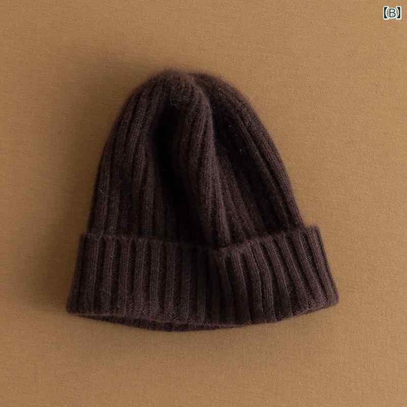 ニット帽 メンズ ニットキャップ 防寒 帽子 リブニット 100% カシミヤ 厚手 無地 ...