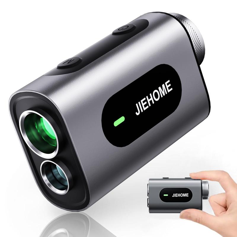 JIEHOME ゴルフ距離計 LCD/OLED ゴルフ用レーザー測定器 1000m/1093yd対応 高透過レンズ 小型 高低差補正機能 競技対応 連続/スピード測定 振動機能 充電式 IP54防水 GOLF 距離測定計 専用ケース付き