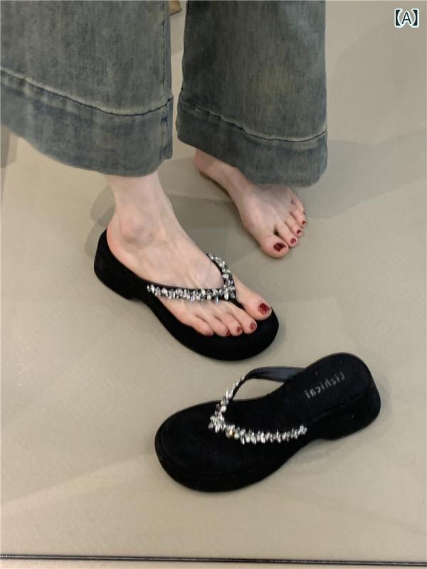 ・カテゴリ: トングサンダル・スタイル: 韓国風・甲材: マイクロファイバーレザー・底材: ゴム・カラー展開: ブラック、シルバー・サイズ展開: 35、36、37、38、39・ソールの厚さ: 0cm〜3cm