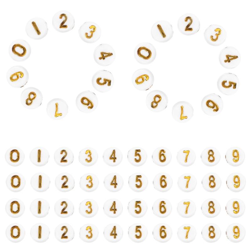 Operitacx 100個 アクリル 数字 ビーズ 0-9 数字 ビーズ スペーサー ルース ビーズ 用 DIY ブレスレット ネックレス ジュエリー 製作 キー チェーン ハンドメイド ギフト vision-stores-10566877 ビジョンストア パッケージ画像