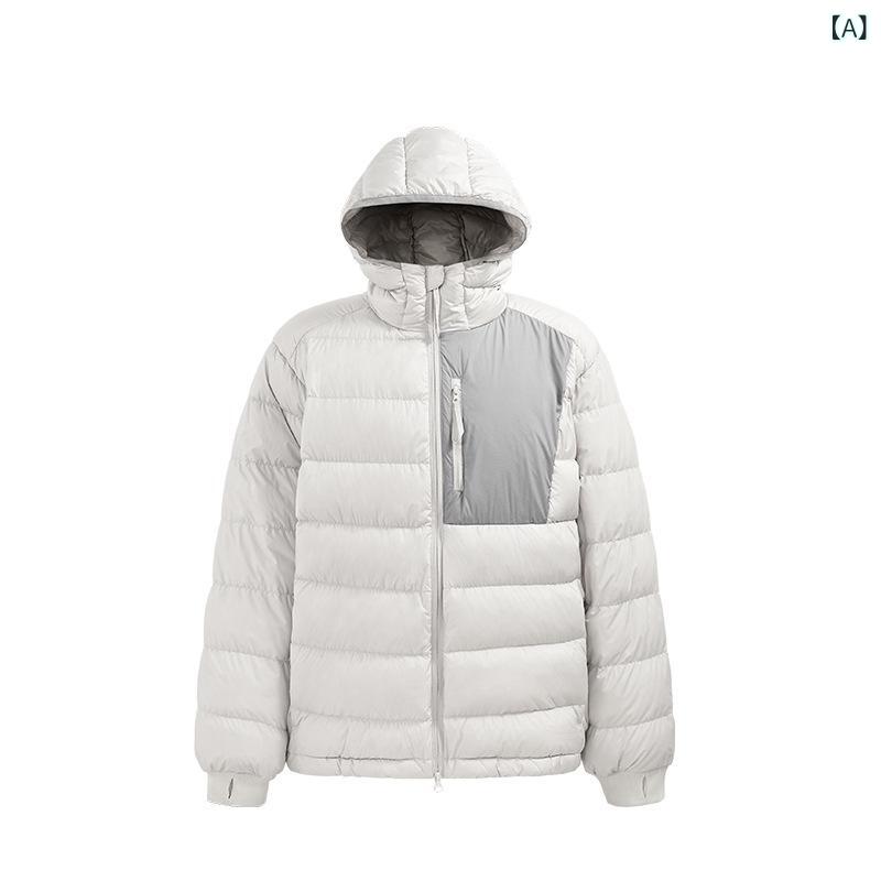 JIE ZHAN MEN ' S | 撥 水性 軽量 フード 付き 90 ダウン ジャケット 25 冬 新作 収納 可能 ダウンコートメンズ