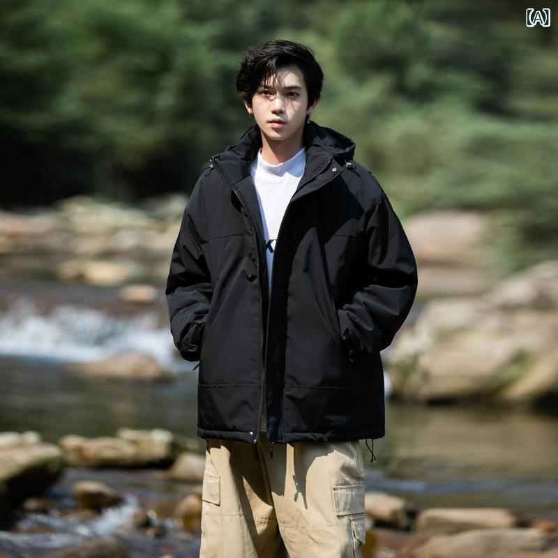 綿服の 男性の ファッション 男性の 厚い コートの 冬 服の カップルの 山系の 屋外の 突撃 服の ゆったり した パン 服の 男性の 綿服