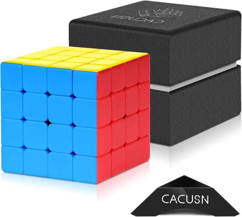 CACUSN 立体パズル 3x3x3 4x4x4 5x5x5 回転スムーズ 競技用キューブ 世界基準配色 スタンド付き ステッカーレス
