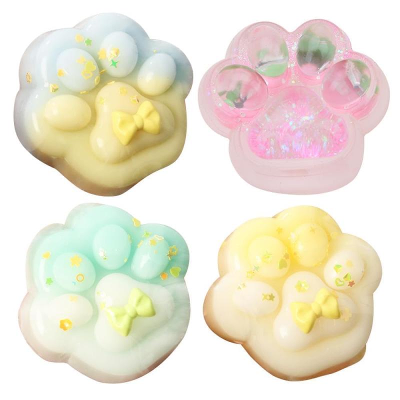 スクイーズ 猫 肉球 スクイーズおもちゃ 4 個セット ストレス解消 握る玩具 ストレス発散グッズ 子供 大人 誕生日 プレゼント vision-stores-10592434 ビジョンストア サンプル画像3