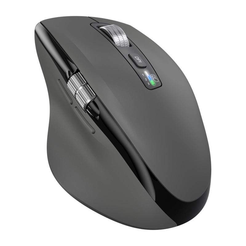 ワイヤレスマウス 高速スクロール サイドホイール BT*2+USB*1無線接続 マルチOS対応 人間工学 静音 DPI切替 進む戻るボタン 電池付マット