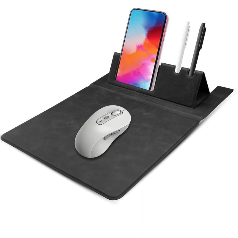 UOPR 3in1 レザーマウスパッド - マウスパッド、ガジェットホルダー、テレワーク用折りたたみ可能デザイン vision-stores-10610049 ビジョンストア サンプル画像2