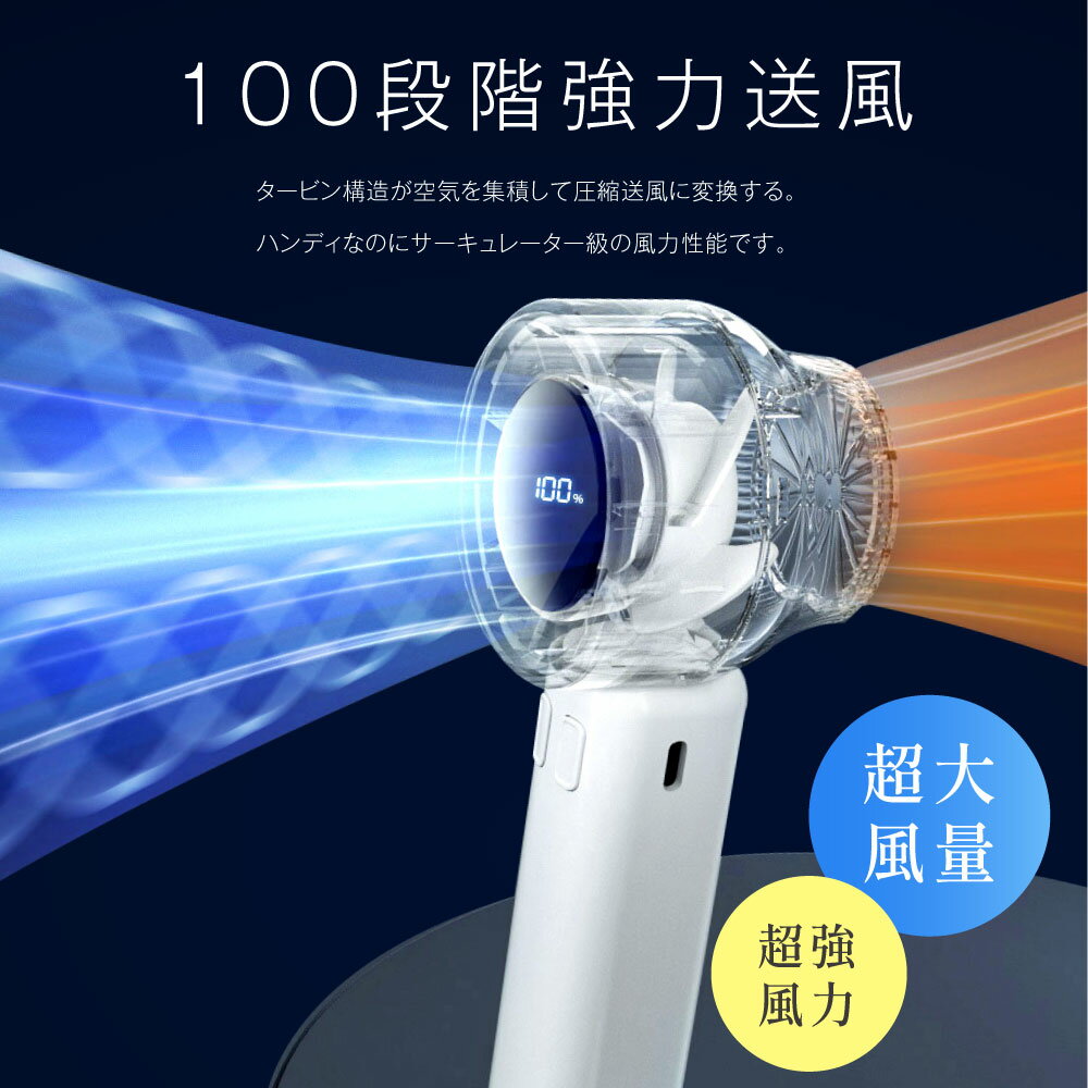 ＼サンキュー39％OFFクーポン実施中／ハンディファン 1-100段階風量調節 大風量 静...
