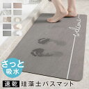 \マラソン限定45%OFF!クーポンで/バスマット 珪藻土 お風呂マット 足拭きマット 大判 厚い 吸水マット 速乾 吸水 洗える 足拭き吸水 抗菌 滑り止め ソフト 防カビ 浴室マット 珪藻土マット 洗面所 キッチン形 玄関 洗面所