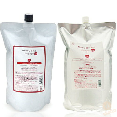 [SET] ニューウェイジャパン ナノアミノ シャンプー＆トリートメントセット 1000mL/1000gリフィル（newayjapan nanoamino shampoo ヘアケア ダメージケア CMC しっとり・やわらか仕上げ ボリュームを抑える ）