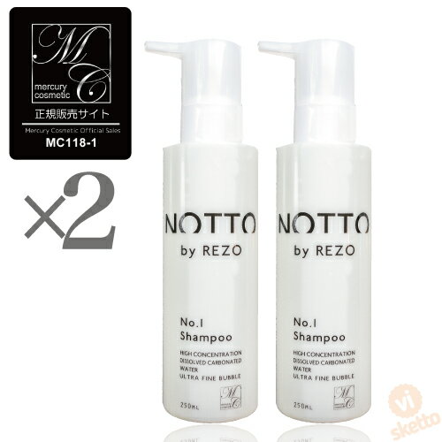 [2本SET]ノット NO.1 シャンプー 250ml ( notto ヘアケア ナンバースリー トリートメント要らず oil サロン専売品 色持ち シャンプー 育毛効果 発毛効果 UFB高濃度溶解炭酸 ノットシャンプー マーキュリーコスメティック )