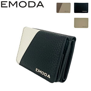 EMODA/エモダ　牛革シュリンクバイカラー三つ折りウォレット　EM-9806　コンパクトウォレット　カードケース　コインケース　レザー　本革