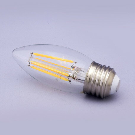 Rakuten - LEDフィラメント電球 4W/E26 水雷型シャンデリア電球 クリア 透明 バルブ ※電球のみの注文不可