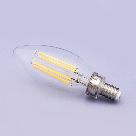 26 mm Cfl - 4W/E12水雷型シャンデリア電球 LEDフィラメント電球 クリア 透明 バルブ シャンデリア電球 ※電球のみの注文不可