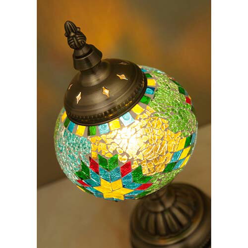 【楽天スーパーSALE_10%OFF】【ATC】ジョルダン モザイクテーブルランプ Bブルー LED電球付き