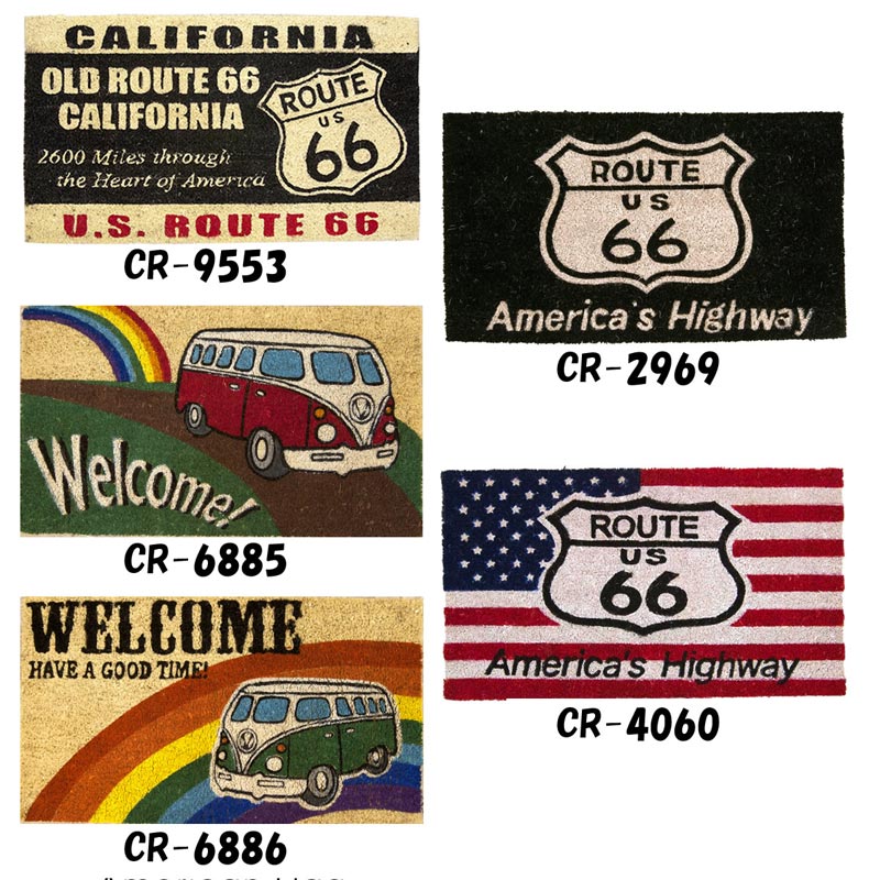 レトロ感ある玄関マット レクトコイヤーマット ドアマット アメカジ ヤシの繊維 ココヤシマット 泥落と..