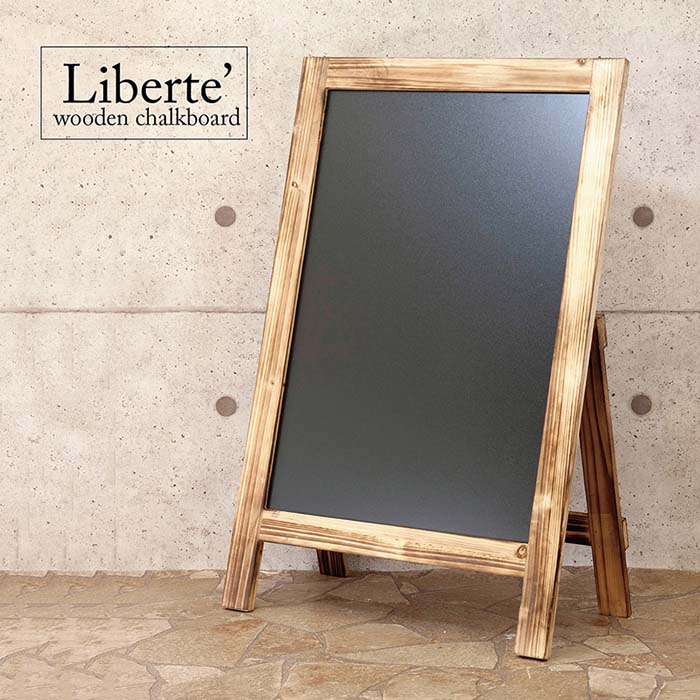 Rakuten - 【ATC】Liberteリベルテ ウッデンチョークボード L 幅39cm 高さ57cm 木製 黒板 メニュー板 店頭 カフェ おしゃれ